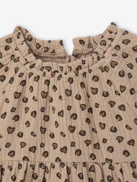 Robe bébé à volants en gaze de coton rose+taupe+vieux rose 8 - vertbaudet enfant 