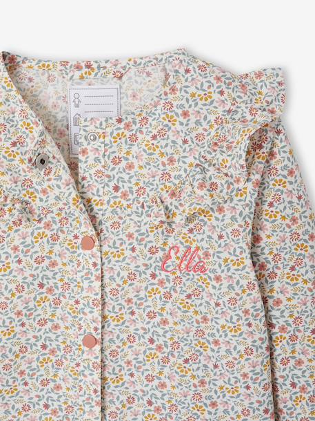 Tablier fille personnalisable à fleurs Bergamotte rose poudré 3 - vertbaudet enfant 