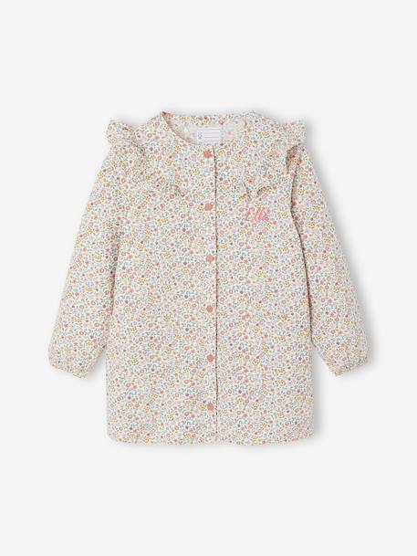 Tablier fille personnalisable à fleurs Bergamotte rose poudré 4 - vertbaudet enfant 