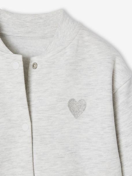 Sweat style teddy fille en molleton gris chiné+marine 4 - vertbaudet enfant 