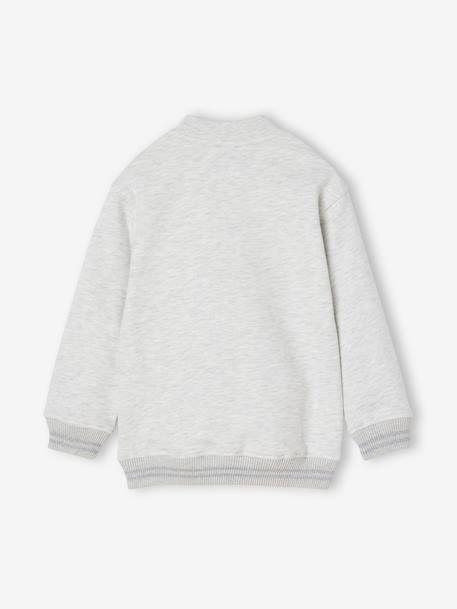 Sweat style teddy fille en molleton gris chiné+marine 3 - vertbaudet enfant 