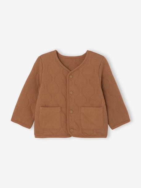 Cardigan matelassé bébé pressionné caramel 1 - vertbaudet enfant 