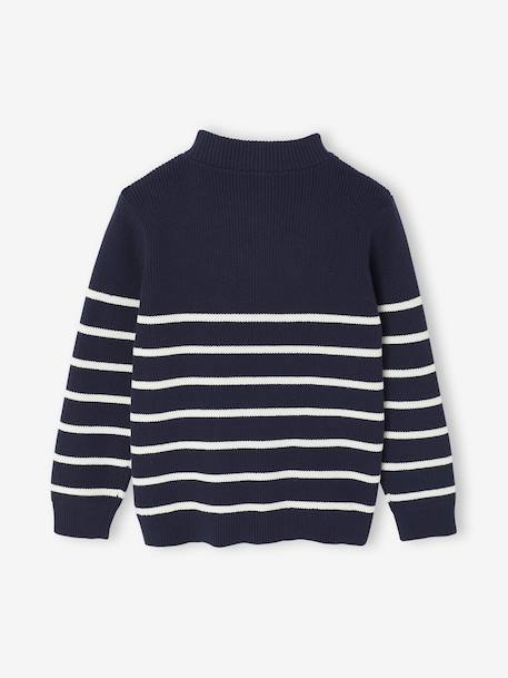 Pull garçon camionneur rayé manches longues marine 2 - vertbaudet enfant 