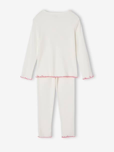 Pyjama fille en côtes best sister écru 4 - vertbaudet enfant 