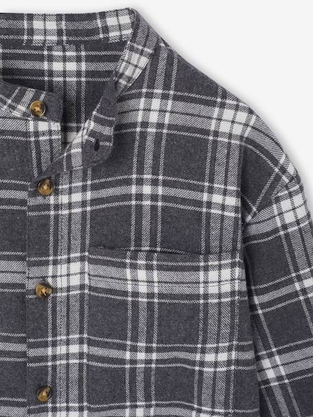 Chemise flanelle garçon manches longues carreaux gris 3 - vertbaudet enfant 