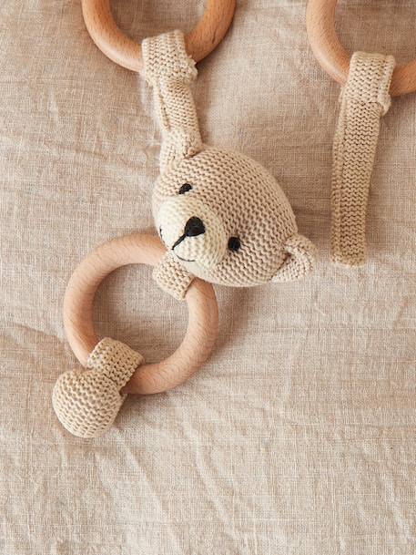 Hochet peluche faon ella, anneau dentition bois Faon+Ourson+Singe 8 - vertbaudet enfant 