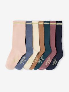-Lot de 7 paires de mi-chaussettes fille lurex