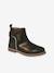 Boots enfant fille cuir zippées noeud fantaisie BLEU FONCE UNI+noir imprimé 7 - vertbaudet enfant 