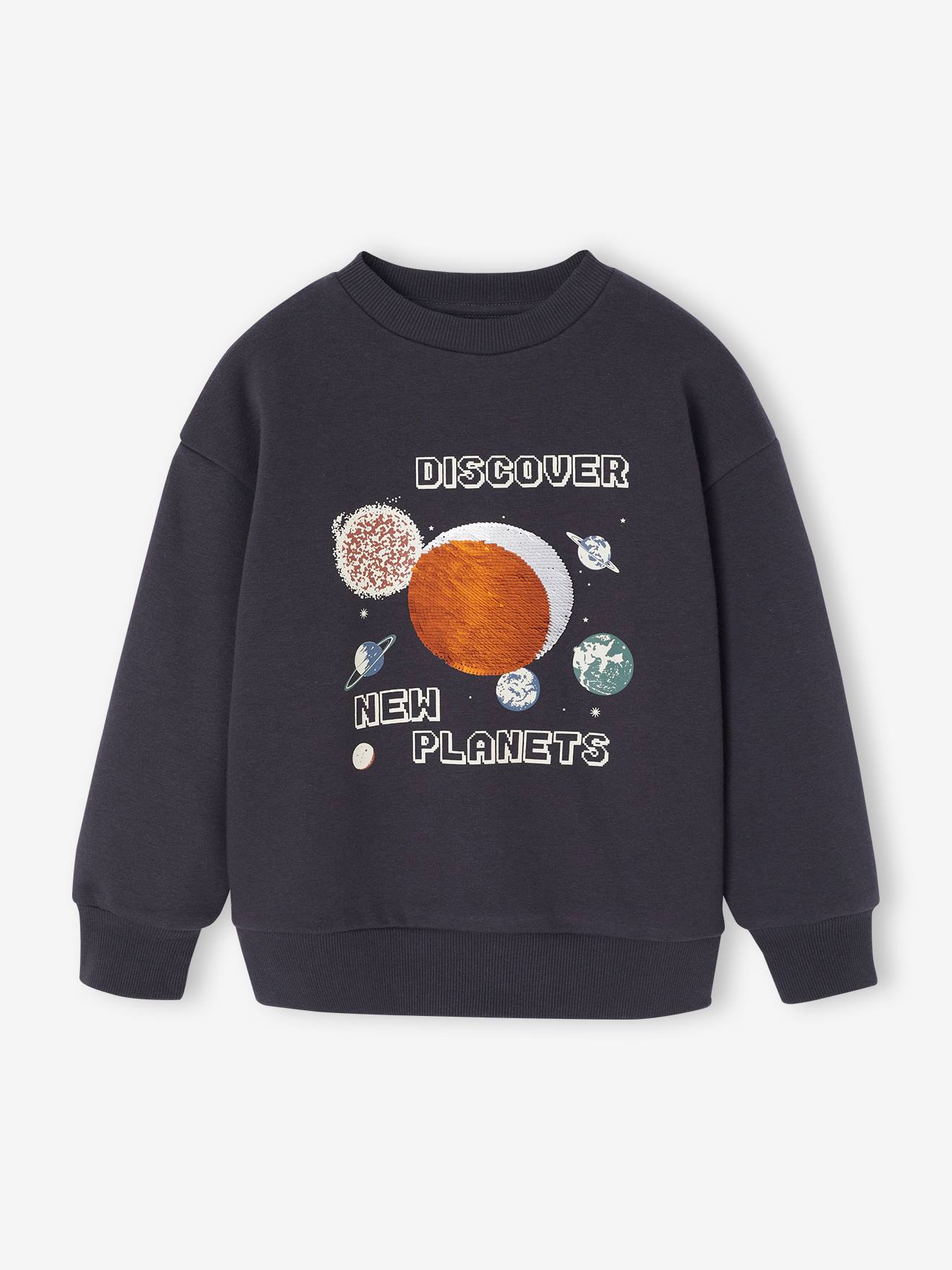 Sweat-shirt à Manches Longues Imprimé Lettres – Coupe Décontractée, Mixte, Pour Enfants 6-14 Ans