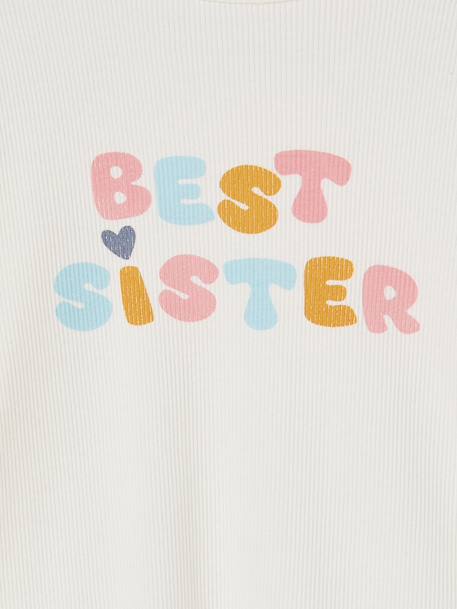 Pyjama fille en côtes best sister écru 5 - vertbaudet enfant 
