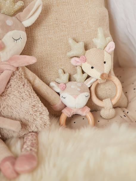 Hochet peluche faon ella, anneau dentition bois Faon+Faon ella+Singe 10 - vertbaudet enfant 