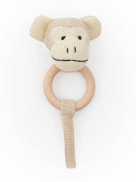 Hochet peluche faon ella, anneau dentition bois Faon+Faon ella+Singe 13 - vertbaudet enfant 