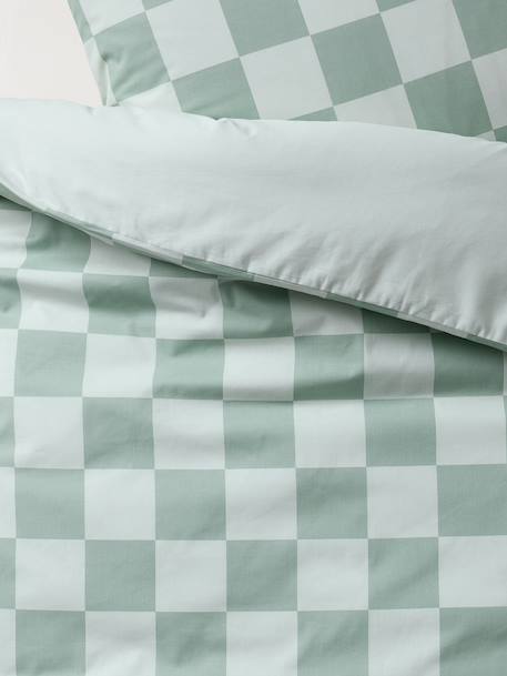 Parure housse de couette + taie d'oreiller enfant ROCK MUSIC, avec coton recyclé vert sauge 11 - vertbaudet enfant 