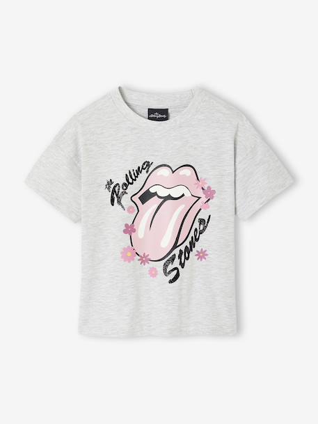 Tee-shirt fille The Rolling Stones gris chiné 1 - vertbaudet enfant 