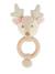 Hochet peluche faon ella, anneau dentition bois Faon+Faon ella+Singe 1 - vertbaudet enfant 