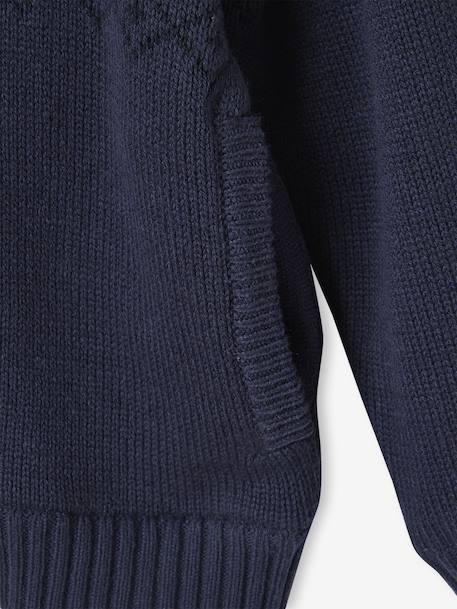 Gilet garçon à capuche doublé sherpa marine 6 - vertbaudet enfant 
