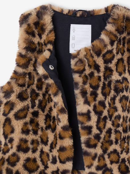 Gilet sans manches fille fausse fourrure BLANC CLAIR UNI+marron imprimé 13 - vertbaudet enfant 