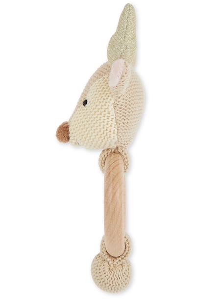 Hochet peluche faon ella, anneau dentition bois Faon+Faon ella+Singe 6 - vertbaudet enfant 