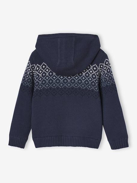 Gilet garçon à capuche doublé sherpa marine 4 - vertbaudet enfant 