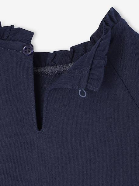 Tee-shirt blouse fille détail broderie anglaise manches longues bleu pâle+écru+marine+mauve+vert foncé 12 - vertbaudet enfant 