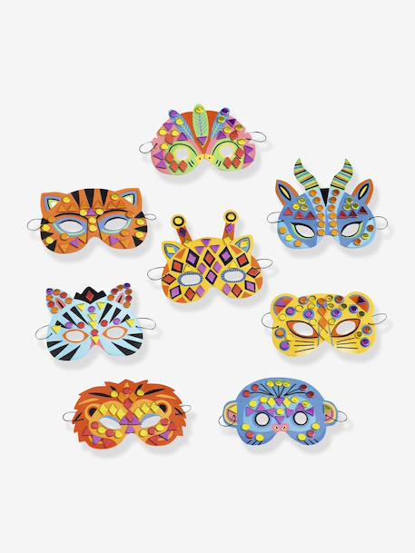 Kit créatif Animaux de la jungle 5 masques multicolore 4 - vertbaudet enfant 