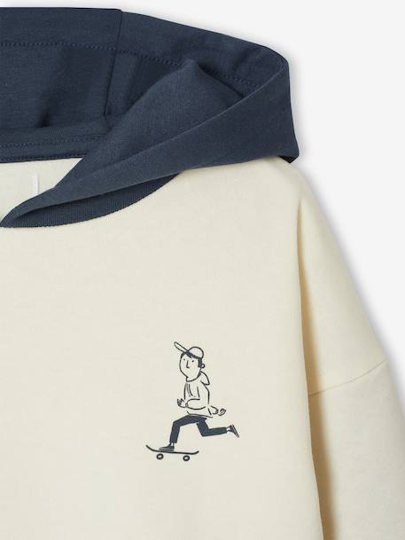 Sweat à capuche effet 2 en 1 print placé garçon écru 5 - vertbaudet enfant 