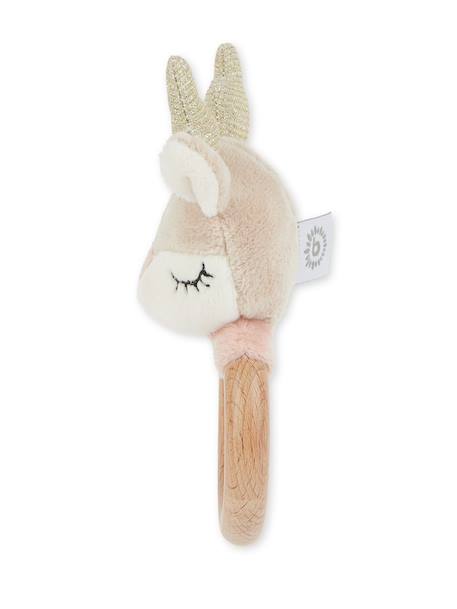 Hochet peluche faon ella, anneau dentition bois Faon+Faon ella+Singe 12 - vertbaudet enfant 