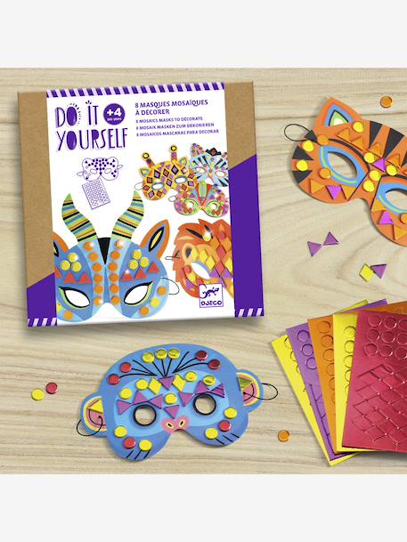 Kit créatif Animaux de la jungle 5 masques multicolore 1 - vertbaudet enfant 
