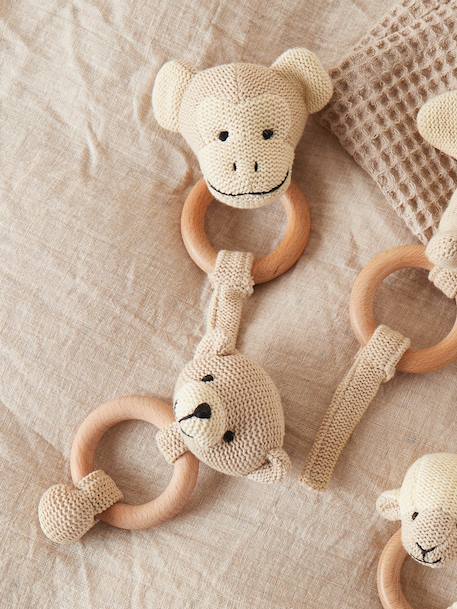 Hochet peluche faon ella, anneau dentition bois Faon+Faon ella+Singe 16 - vertbaudet enfant 