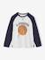 Tee-shirt manches longues contrastées garçon blanc chiné 1 - vertbaudet enfant 
