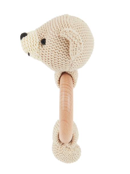 Hochet peluche faon ella, anneau dentition bois Faon+Ourson+Singe 12 - vertbaudet enfant 