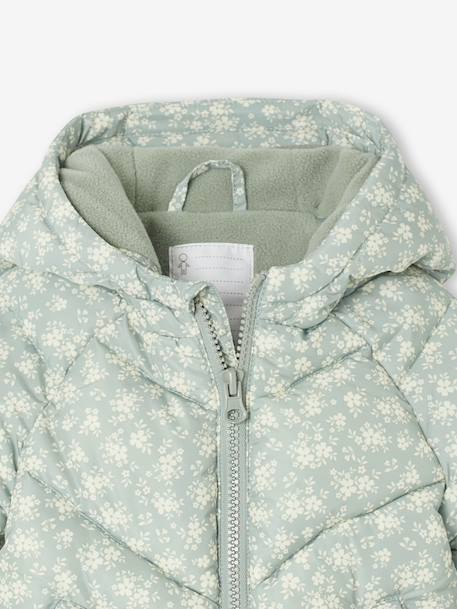 Doudoune bébé imprimée à capuche vert sauge 3 - vertbaudet enfant 