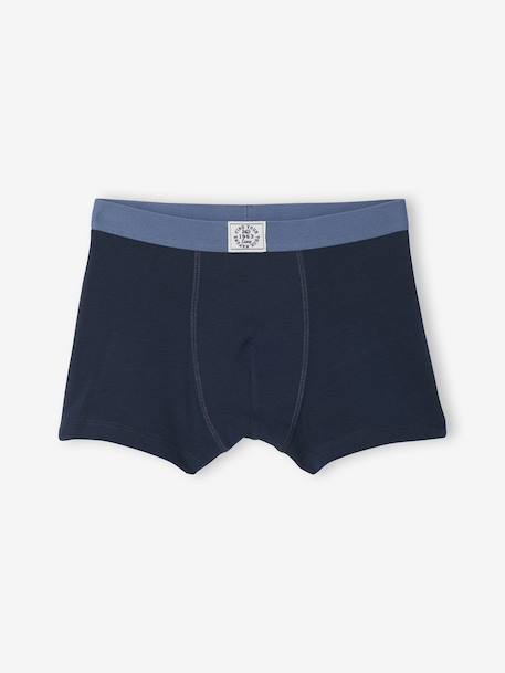 Lot 5 boxers unis garçon bleu 6 - vertbaudet enfant 