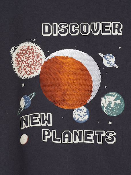 Sweat Planètes Sequins Garçon anthracite 6 - vertbaudet enfant 