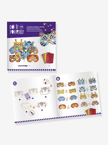 Kit créatif Animaux de la jungle 5 masques multicolore 3 - vertbaudet enfant 