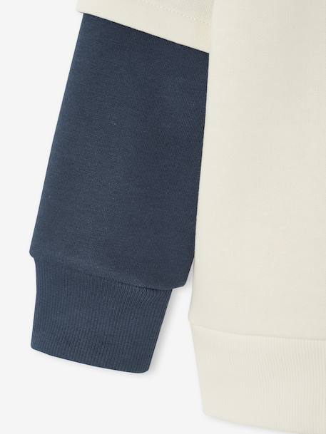 Sweat à capuche effet 2 en 1 print placé garçon écru 6 - vertbaudet enfant 