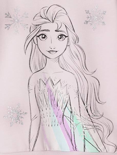 Sweat Reine des neiges Elsa glitter lilas poudré 3 - vertbaudet enfant 