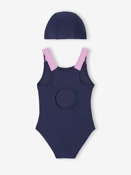Ensemble de bain maillot 1 pièce + bonnet fille indigo 3 - vertbaudet enfant 