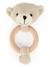 Hochet peluche faon ella, anneau dentition bois Faon+Ourson+Singe 7 - vertbaudet enfant 