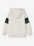Sweat garçon à capuche motif placé blanc+blanc chiné+marine+noix de pécan+vert sauge 7 - vertbaudet enfant 
