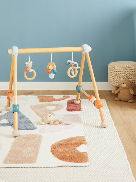 Arche d’éveil bois - arche d'activités Bleu/gris+Orange/bleu+Orange/vert/bleu+Rouge 8 - vertbaudet enfant 