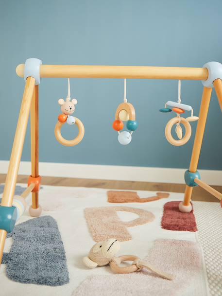Arche d’éveil bois - arche d'activités Bleu/gris+Orange/bleu+Orange/vert/bleu+Rouge 10 - vertbaudet enfant 