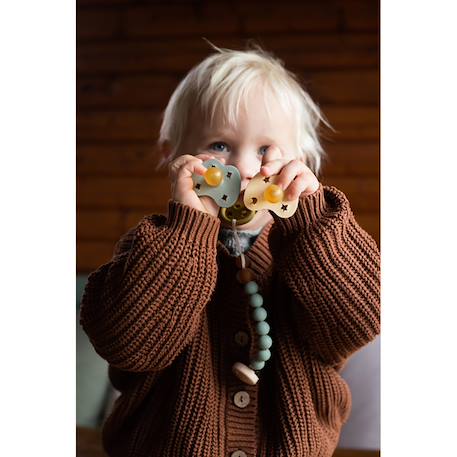 Attache tétine en caoutchouc 100% naturel sandy Multi-coloured 2 - vertbaudet enfant 