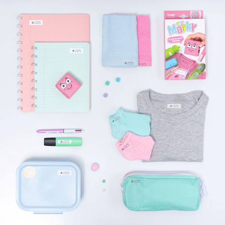 Tampon marquage vêtements personnalisable Bleu+Rose+Vert 14 - vertbaudet enfant 
