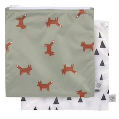 Puériculture-Lot de 2 pochettes à snack renard