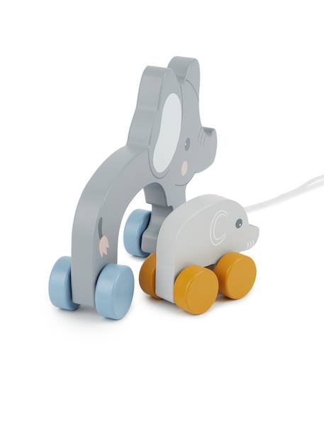 Jouet à tirer en bois éléphants Dinos+Éléphants+Zèbres 12 - vertbaudet enfant 