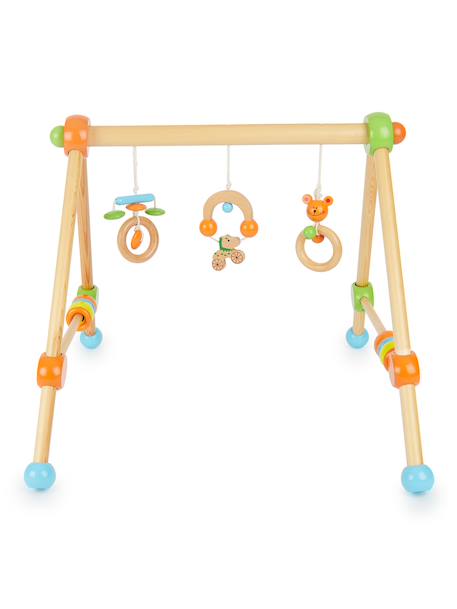 Arche d’éveil bois - arche d'activités Bleu/gris+Orange/bleu+Orange/vert/bleu+Rouge 16 - vertbaudet enfant 