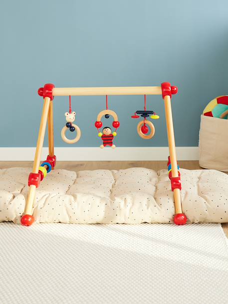 Arche d’éveil bois - arche d'activités Bleu/gris+Orange/bleu+Orange/vert/bleu+Rouge 22 - vertbaudet enfant 