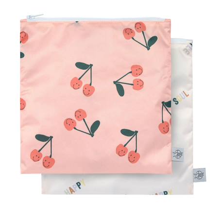 Lot de 2 pochettes à snack happy fruits cerise Multi-coloured 1 - vertbaudet enfant 