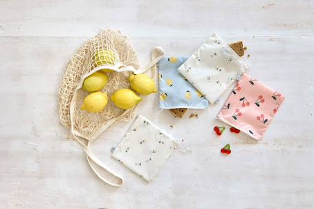 Lot de 2 pochettes à snack happy fruits cerise Multi-coloured 3 - vertbaudet enfant 